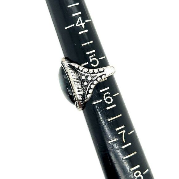 Silver Plated Oval Stone Ring - Picture 5 of 5